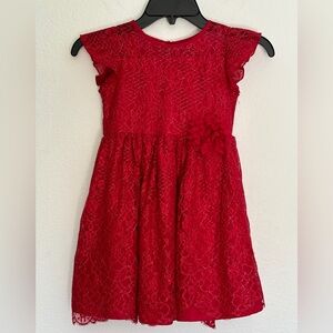 Pippa & Julie Girl’s Red Lace Holiday Formal Dress size 6
